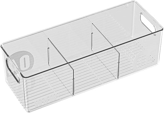 Clear View Refrigerator Organizer, Food Grade Storage Bins For Fridge & Freezer, Space Efficient Kitchen Storage Container