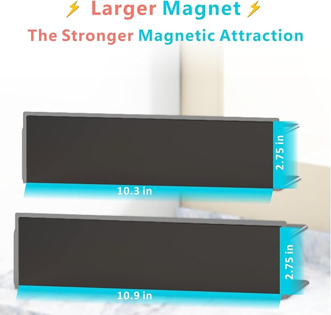 Roysili Magnetic Spice Rack For Refrigerator Magnetic Fridge Shelf For Kitchen Spice Organizer Magnetic Shelf For Fridge Space Saving Black 4 Pack