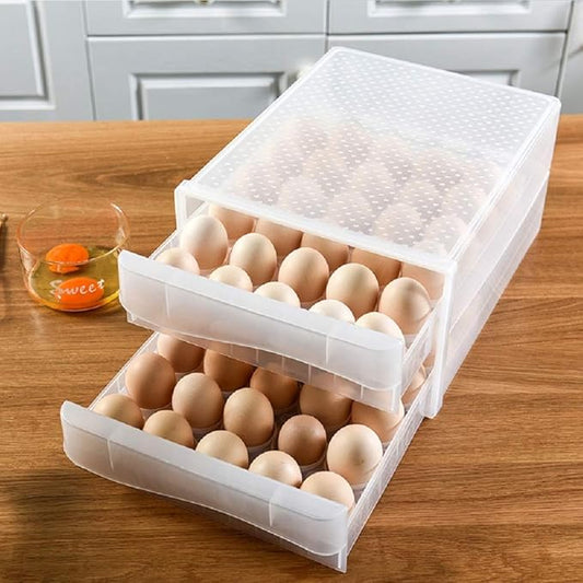 60 Grid Large Capacity Drawer type Egg Holder, Household Egg Fresh Storage Box, Multi-Layer Chicken Egg Storage Container