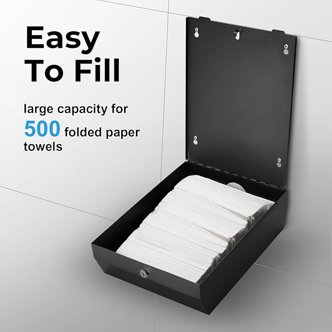 Paper Towel Holder Dispenser Wall Mount, Stainless Steel Paper Towel Dispenser, Toilet Paper Napkin Holder, C Fold Multifold Trifold Paper Towel Dispenser, Hand Towel Dispenser for Commercial Bathroom