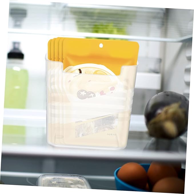 OUNONA 2Pcs Refrigerator Organizer Boxes with Translucent Food-grade Plastic for Kitchen Fridge Side Door Storage Vertical Space-saving Design for Fresh Keeping of Vegetables Fruits and Drinks