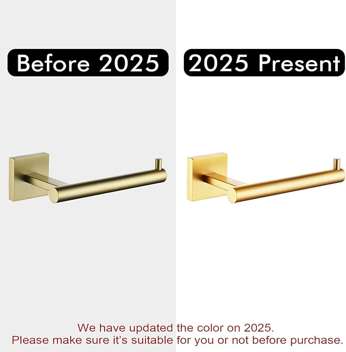 KOKOSIRI Toilet Paper Holder Tissue Paper Dispenser for Bathroom Toilet Roll Holder Brushed Gold Stainless Steel B2005BG