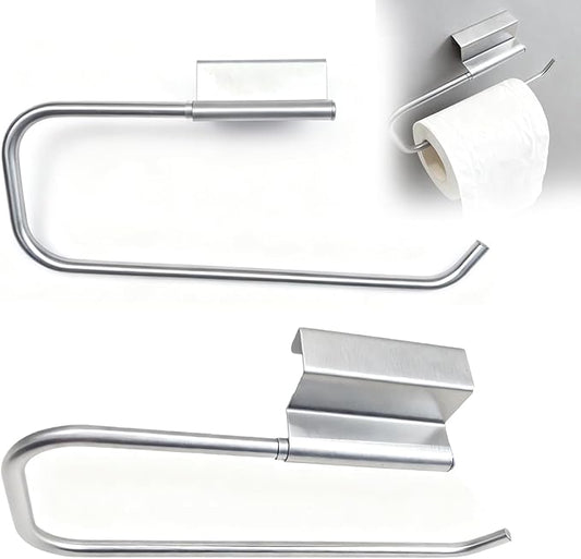 2PCS 12.4 Inch Cabinet Door Paper Towel Holder, Under Sink Mount Paper Towel Rack Organizer for Kitchen Bathroom Laundry Room Camper, Tissue Storage