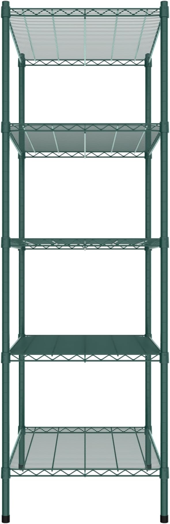 Commercial NSF Listed Green Epoxy Stationary Wire Shelving Kit 24" x 36" x 74", with 5 Shelves Perfect for Warehouse, Walk-in Refrigerator, Freezer, Grocery Store, Restaurant, Dishroom