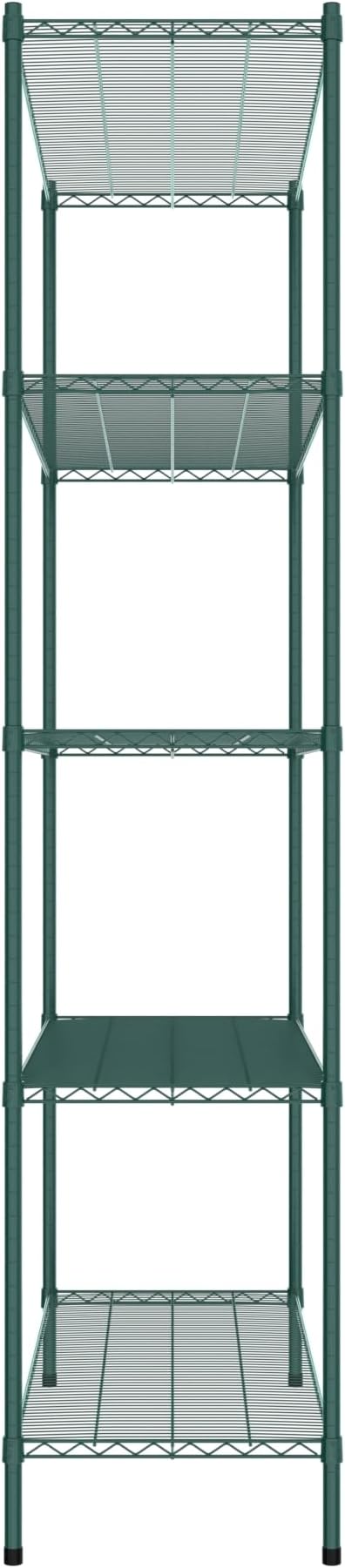 Commercial NSF Listed Green Epoxy Stationary Wire Shelving Kit 21" x 54" x 96", with 5 Shelves Perfect for Warehouse, Walk-in Refrigerator, Freezer, Grocery Store, Restaurant, Dishroom