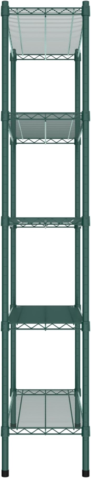 Commercial NSF Listed Green Epoxy Stationary Wire Shelving Kit 14" x 36" x 74", with 5 Shelves Perfect for Warehouse, Walk-in Refrigerator, Freezer, Grocery Store, Restaurant, Dishroom