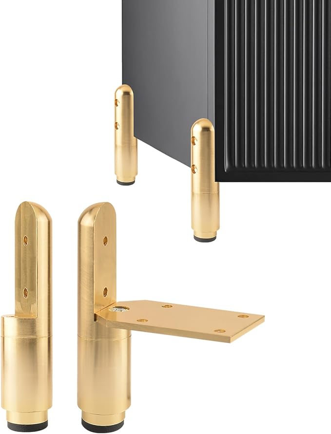 Legs for Furniture Set of 4 Adjustable Metal Cabinet Feet Golden 2.1-2.5 Inch End Table Legs Extenders Desk Feet Coffee Table Base Support Feet