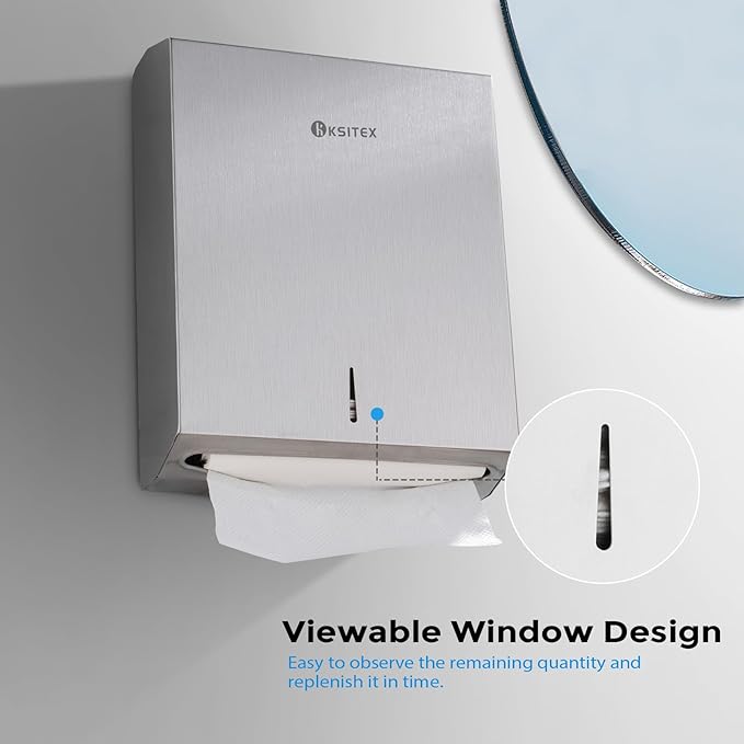 Paper Towel Holder Dispenser Wall Mount, Stainless Steel Paper Towel Dispenser, Toilet Paper Napkin Holder, C Fold Multifold Trifold Paper Towel Dispenser, Hand Towel Dispenser for Commercial Bathroom
