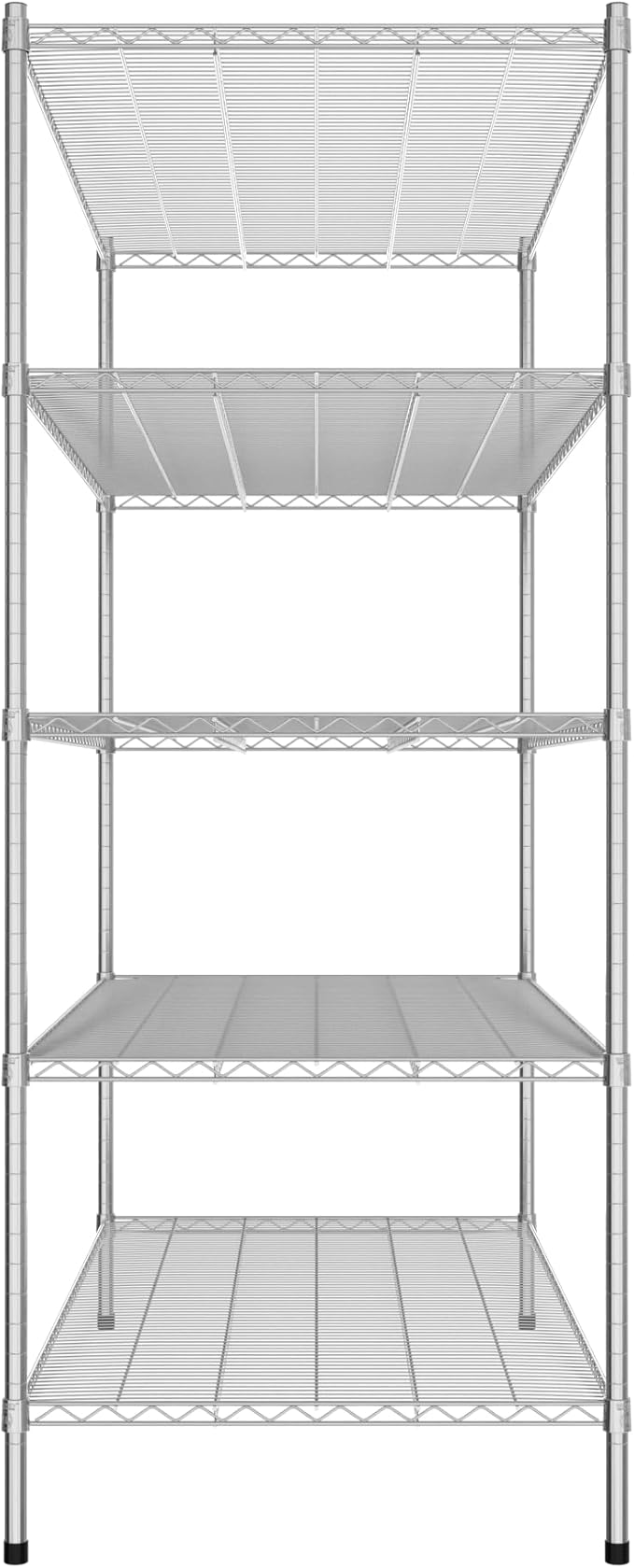 Commercial NSF Listed Chrome Stationary Wire Shelving Kit 30" x 60" x 74", with 5 Shelves Perfect for Warehouse, Walk-in Refrigerator, Freezer, Grocery Store, Restaurant, Dishroom