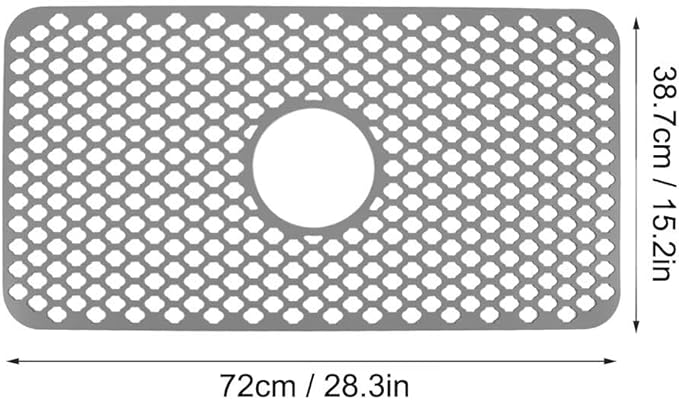 SEEK RARE Kitchen Sink Mat 28 x 15in Silicone Sink Mat Non Slip Sink Protector for Farmhouse Kitchen Grey