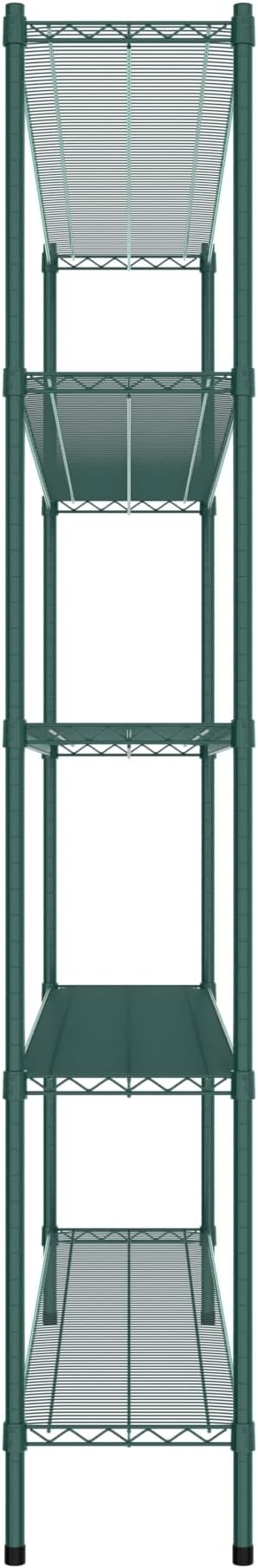 Commercial NSF Listed Green Epoxy Stationary Wire Shelving Kit 14" x 72" x 86", with 5 Shelves Perfect for Warehouse, Walk-in Refrigerator, Freezer, Grocery Store, Restaurant, Dishroom