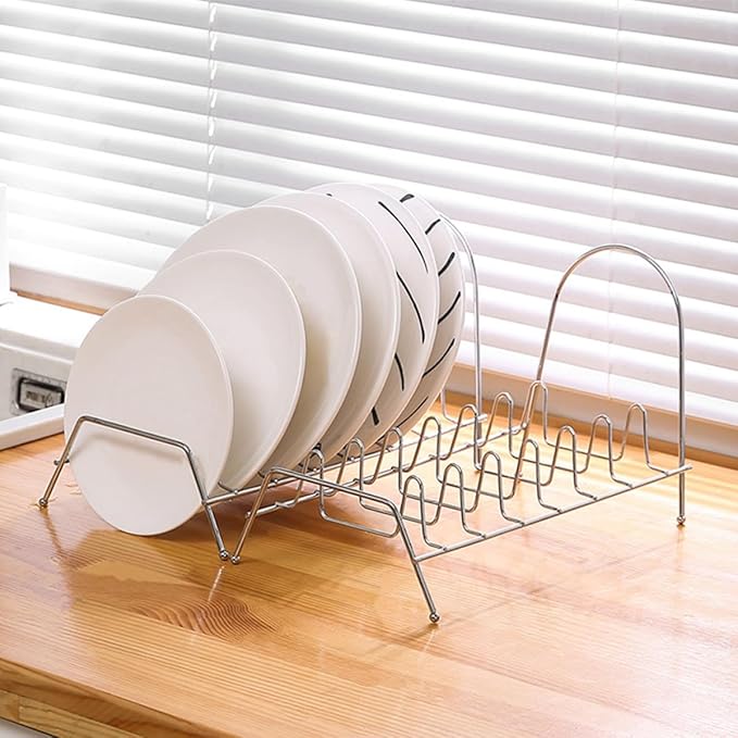 BESPORTBLE Dish Drainer Metal Cabinet Dish Rack Kitchen Counter Organizer Plate Holder Bowl Drying Rack for Kitchen Utensil Storage and Dishware Organization