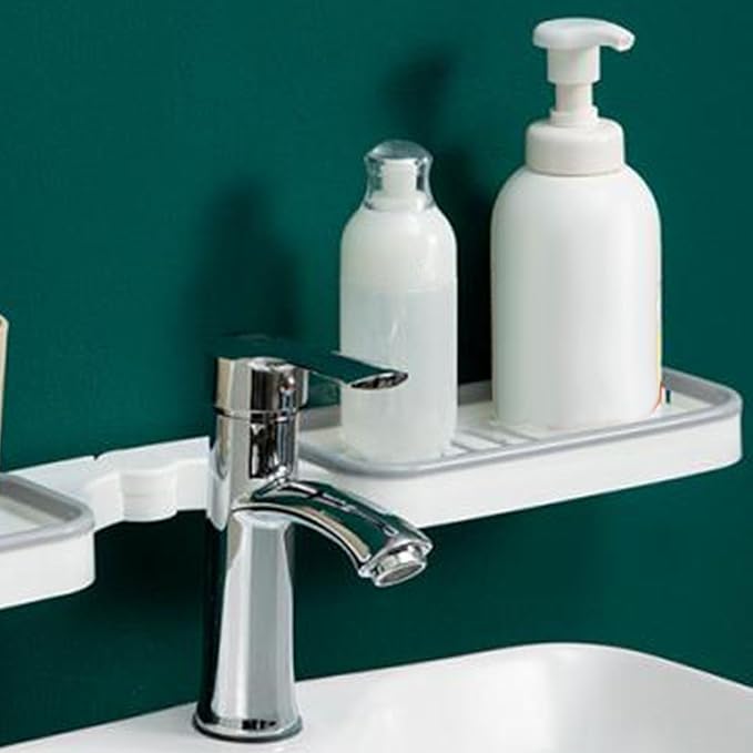 Hapivida Bathroom Corner Shelf, Foldable Rotatable Wall Mounted Storage Rack Organizer with Drainage for Shower Kitchen Sink Bathroom Family RV Compact Space
