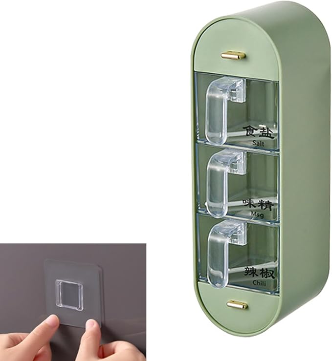 Wall Mounted Seasoning Box, Versatile Jar Storage Container with Multiple Compartments, for Home Kitchen Organization