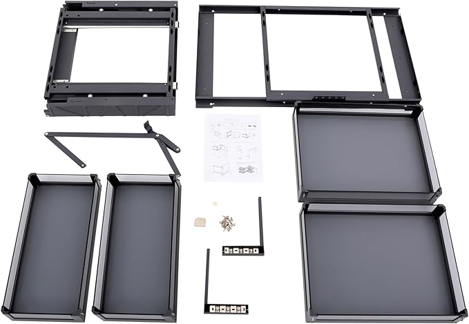 2-Layer Pull-Out Cabinet, 14" Blind Pull Out Corner Cabinets, Right/Left Installed Rectangular Pull-Out Organizers w/4 Adjusted Height Basket, 2Three-section Full-cloth Roller Glides, Soft Close