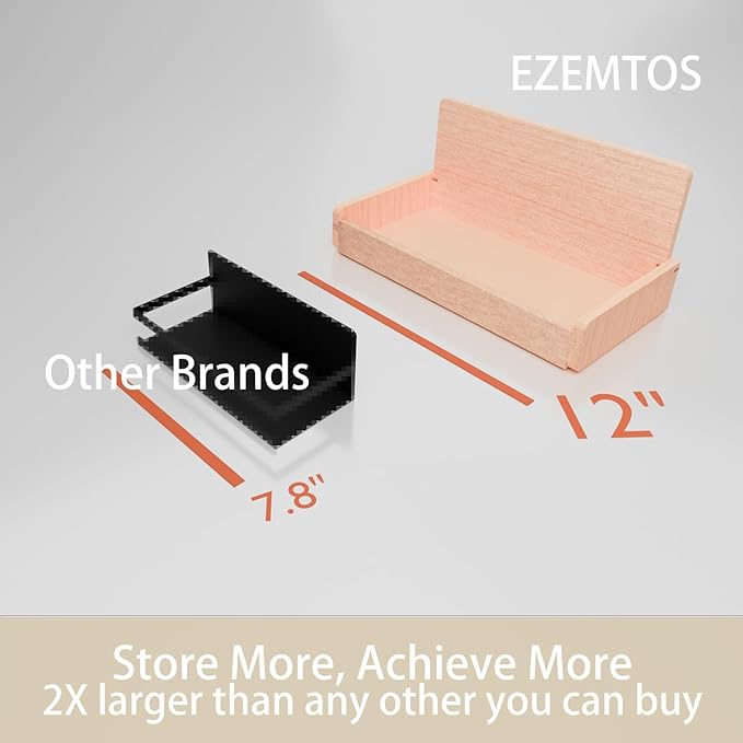 Ezemtos Bamboo Magnetic Shelf for Fridge, 6" Deep Magnetic Spice Rack for Refrigerator, Kitchen Organization Spice Rack Organizer, Heavy Duty 20LB Large Capacity