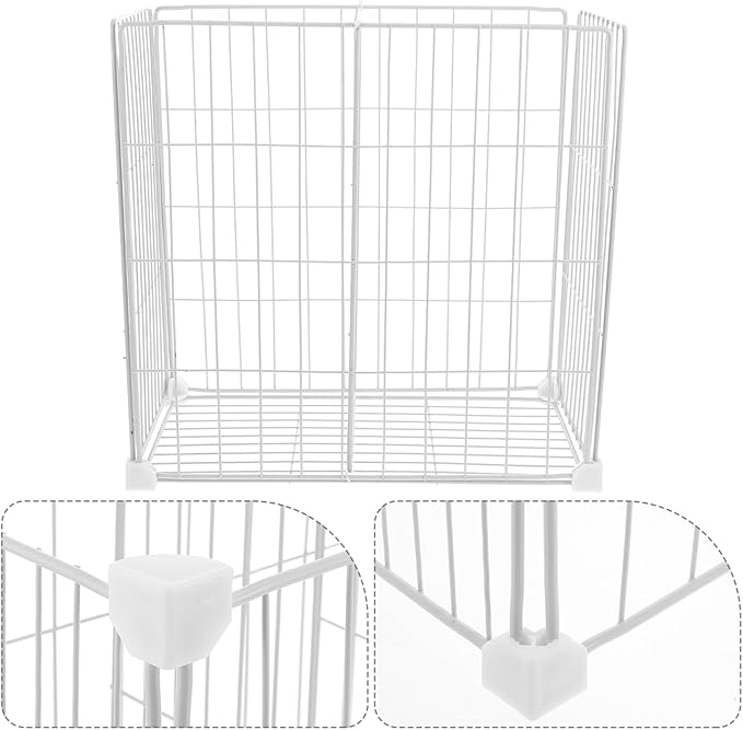 Freezer Partition Rack with Bottom Storage Basket Wire Storage Organizer for Refrigerator and Deep Freezer 14.57 X 14.57 X 7.48 Inches Space-Saving Kitchen and Pantry Solution