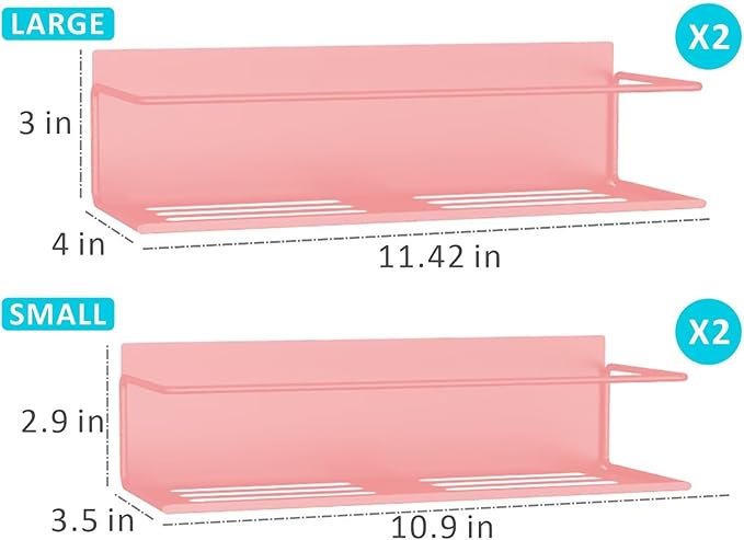 Roysili Magnetic Spice Rack For Refrigerator Magnetic Fridge Shelf For Kitchen Spice Organizer Magnetic Shelf For Fridge Space Saving Pink 4 Pack