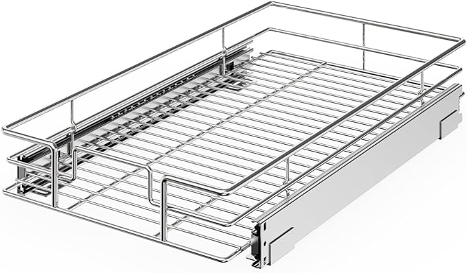 ROOMTEC Pull Out Cabinet Organizer(11" W x 21" D),Heavy Duty Slide Out Shelves,Pull out Drawers for Kitchen Cabinet,Base Cabinet Organization for Home, Kitchen, Bathroom