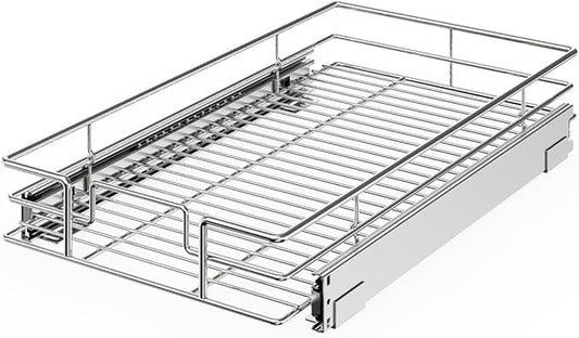 ROOMTEC Pull Out Cabinet Organizer(11" W x 18" D),Heavy Duty Slide Out Shelves,Pull out Drawers for Kitchen Cabinet,Base Cabinet Organization for Home, Kitchen, Bathroom