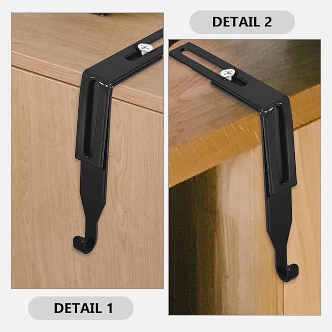 Garneck 2pcs Adjustable Metal Over Door Cabinet Hooks Heavy Duty Hanging Organizer for Bedrooms and Cupboards Wear-resistant Storage for Coats Bags Scarves