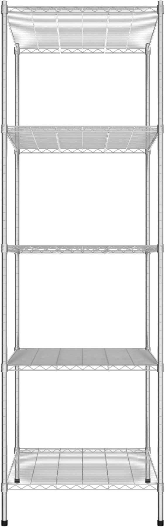 Commercial NSF Listed Chrome Stationary Wire Shelving Kit 30" x 36" x 96", with 5 Shelves Perfect for Warehouse, Walk-in Refrigerator, Freezer, Grocery Store, Restaurant, Dishroom
