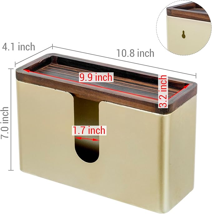 MyGift Gold Paper Towel Holder - Wall Mounted Paper Towel Dispenser & Bathroom Napkin Holder