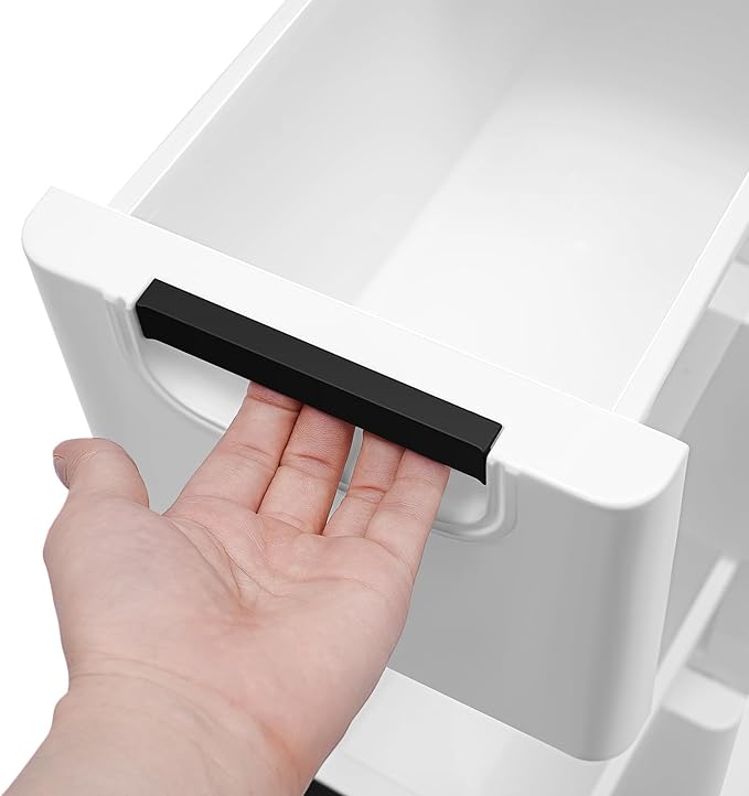 5 Drawers Stackable Storage Drawers Plastic Storage Drawers Collapsible Storage Bins Plastic Clothes Organizer Drawers Storage for Living Room,Bedroom,Office (White, 7.87" W)