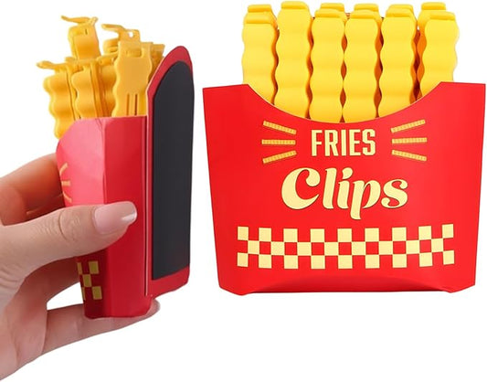 Magnetic Chip Clips, Fun Chip Clips for Kitchen Organization, Potato Chip Bag Clips with Magnetic Backing, Funny and Cute Food Bag Clips for Snacks Storage, Set of 12