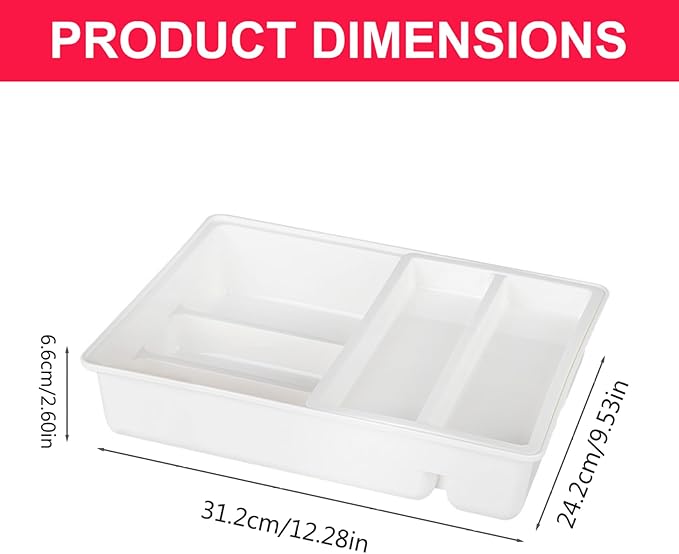 Stackable Drawer Organizer, 2-Tier Plastic Sliding Tray for Kitchen Appliance, Multi Level Kitchen Organizer for Cabinet, Pantry, Drawer, Refrigerator, Freezer