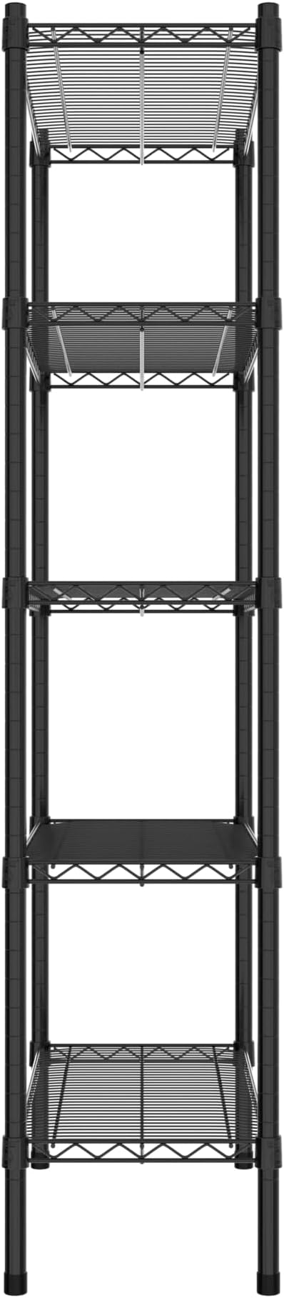 Commercial NSF Listed Black Epoxy Stationary Wire Shelving Kit 14" x 30" x 64", with 5 Shelves Perfect for Warehouse, Walk-in Refrigerator, Freezer, Grocery Store, Restaurant, Dishroom
