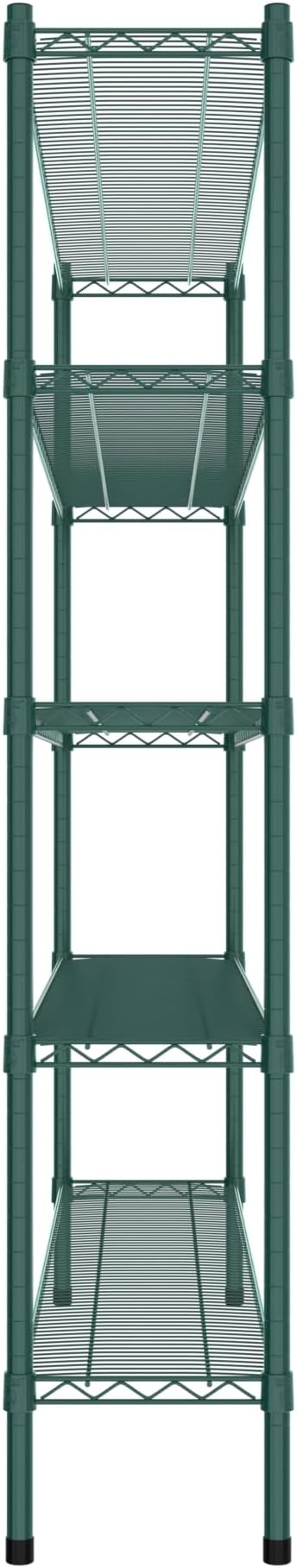 Commercial NSF Listed Green Epoxy Stationary Wire Shelving Kit 12" x 60" x 64", with 5 Shelves Perfect for Warehouse, Walk-in Refrigerator, Freezer, Grocery Store, Restaurant, Dishroom
