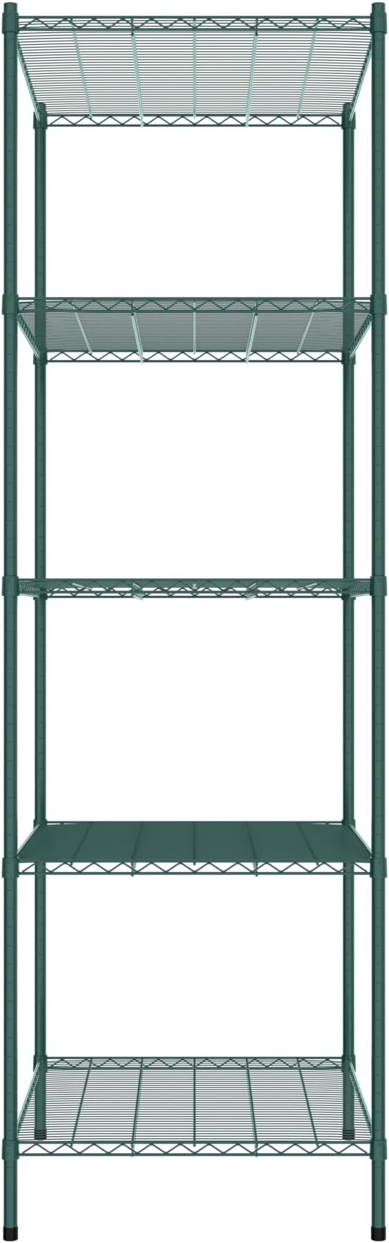 Commercial NSF Listed Green Epoxy Stationary Wire Shelving Kit 30" x 36" x 96", with 5 Shelves Perfect for Warehouse, Walk-in Refrigerator, Freezer, Grocery Store, Restaurant, Dishroom