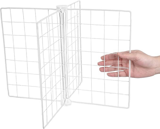 Freezer Separator Divider Wire Rack, 4-compartment Iron Wire Fridge Partition Organizer, 41x41x32cm Metal Storage Basket for Refrigerator and Deep Freezer Organization
