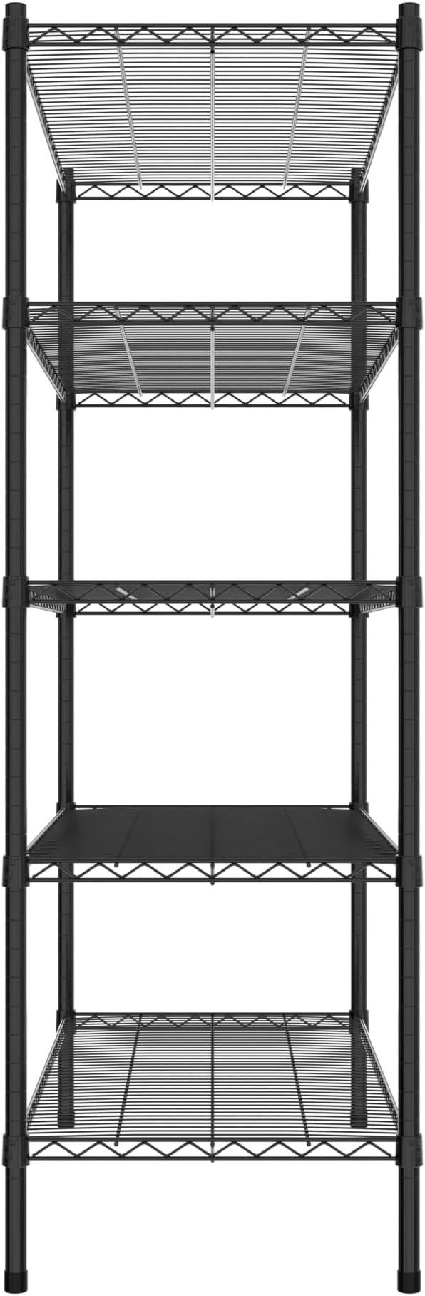 Commercial NSF Listed Black Epoxy Stationary Wire Shelving Kit 21" x 42" x 64", with 5 Shelves Perfect for Warehouse, Walk-in Refrigerator, Freezer, Grocery Store, Restaurant, Dishroom