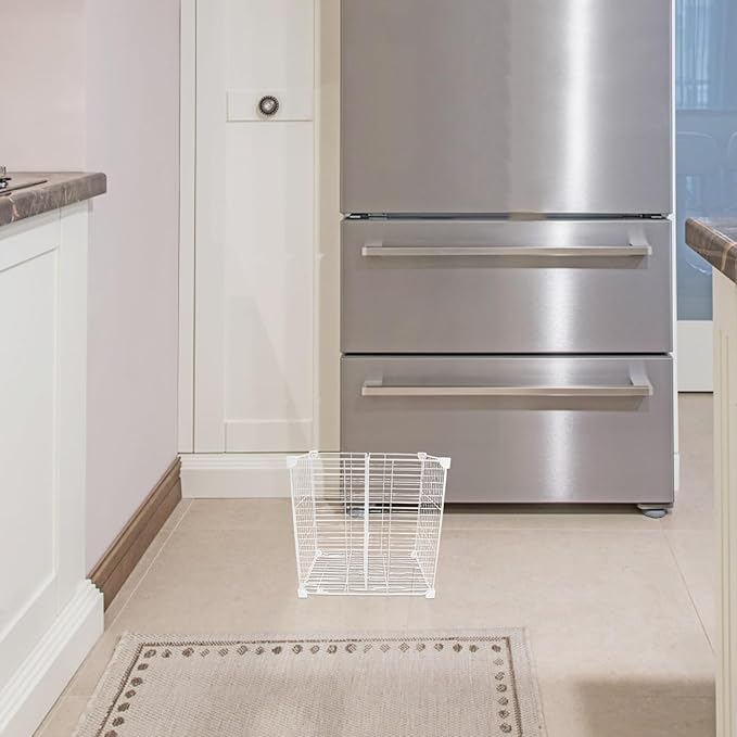 Chest Freezer Divider Storage Organizers, 2 Compartments Mesh Metal Basket, Modular Shelf Separator, Freezer Organization Tray, Refrigerator Drawer Bin