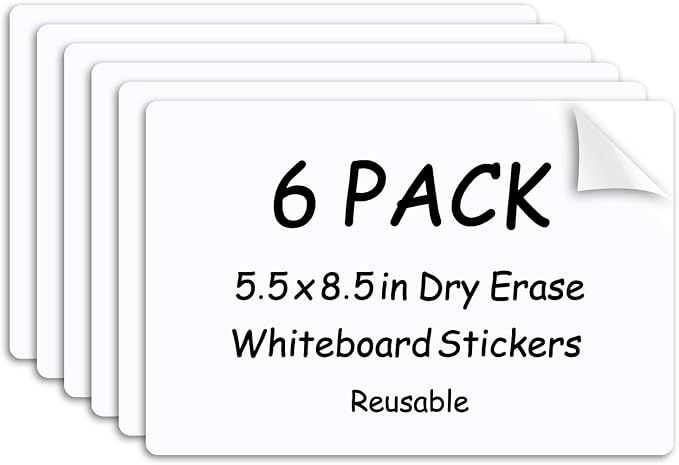 SVNOOC Multi-Use Dry Erase Board Dry Erase Small White Board for Classroom Office Home, 5.5x8.5 inches Lapboards for Students School Meeting Message (6 Pack)