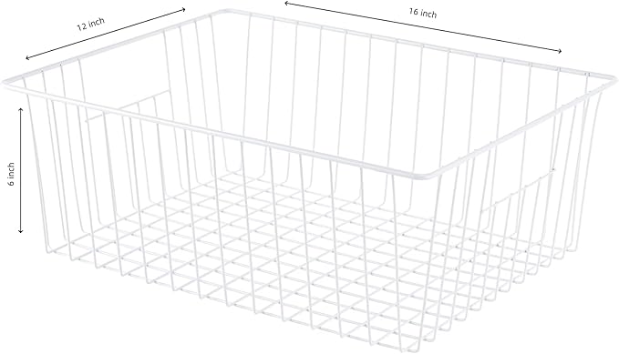 Npro 4 Pack Upright Freezer Organizer Bins - Standup Freezer Organizers Improve Air Circulation, Wire Storage Baskets, White