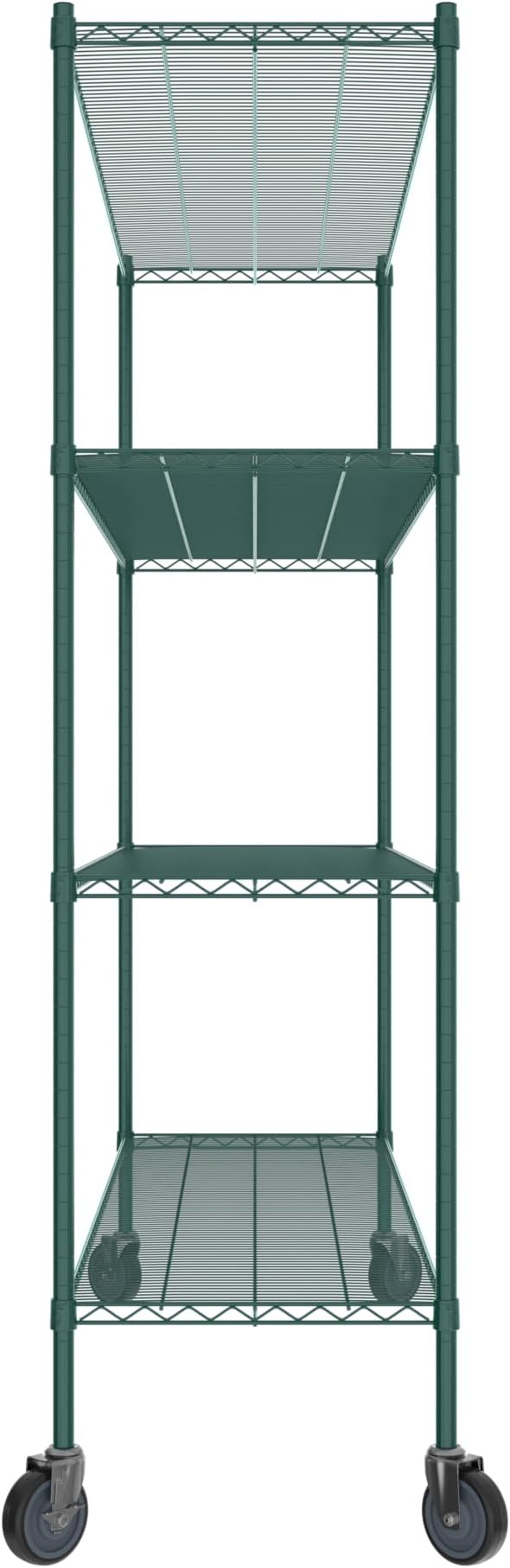 Commercial NSF Listed Green Epoxy Mobile Wire Shelving Kit 21" x 72" x 80", with 4 Shelves Perfect for Warehouse, Walk-in Refrigerator, Freezer, Grocery Store, Restaurant, Dishroom