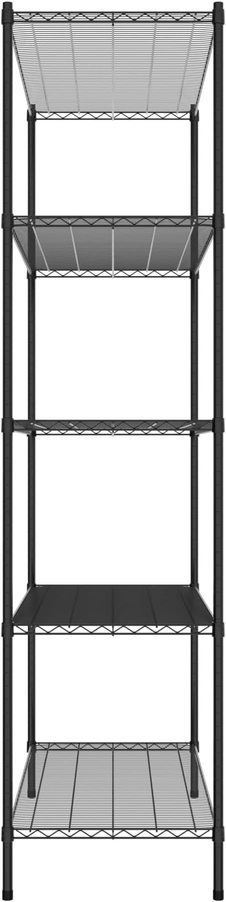 Commercial NSF Listed Black Epoxy Stationary Wire Shelving Kit 24" x 54" x 96", with 5 Shelves Perfect for Warehouse, Walk-in Refrigerator, Freezer, Grocery Store, Restaurant, Dishroom