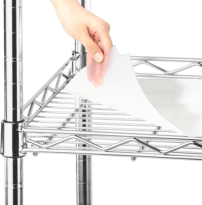 Frienda Set of 6 Wire Shelf Liner 16.6 x 11.8 Inch Heavy Duty Shelf Liners Packed Flat for Wire Shelving, Waterproof Non Adhesive Plastic Mat for Metal Rack Kitchen Shelves, Shoe Rack
