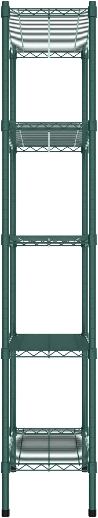 Commercial NSF Listed Green Epoxy Stationary Wire Shelving Kit 14" x 30" x 74", with 5 Shelves Perfect for Warehouse, Walk-in Refrigerator, Freezer, Grocery Store, Restaurant, Dishroom