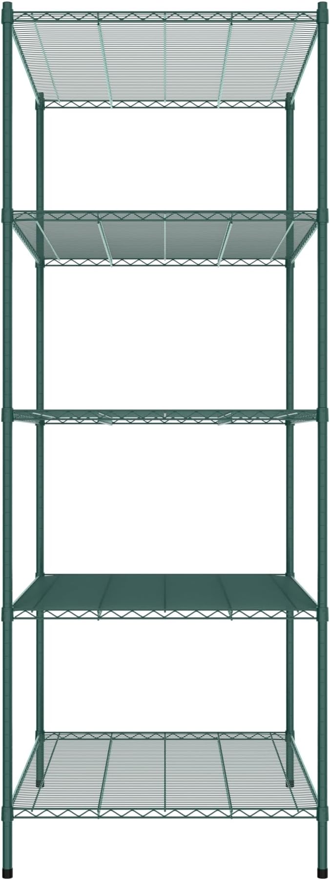 Commercial NSF Listed Green Epoxy Stationary Wire Shelving Kit 36" x 48" x 96", with 5 Shelves Perfect for Warehouse, Walk-in Refrigerator, Freezer, Grocery Store, Restaurant, Dishroom