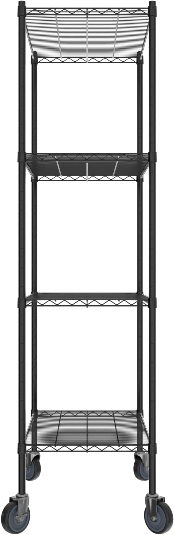 Commercial NSF Listed Black Epoxy Mobile Wire Shelving Kit 21" x 36" x 80", with 4 Shelves Perfect for Warehouse, Walk-in Refrigerator, Freezer, Grocery Store, Restaurant, Dishroom