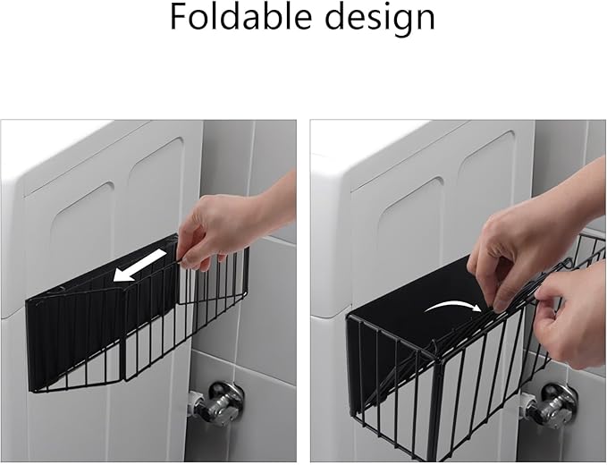Folding Magnetic Basket, 2 Pack Magnetic Fridge Basket with Strong Magnet for Kitchen Office School Organization and Home Storage, 11.02"x4.33"x4.33"