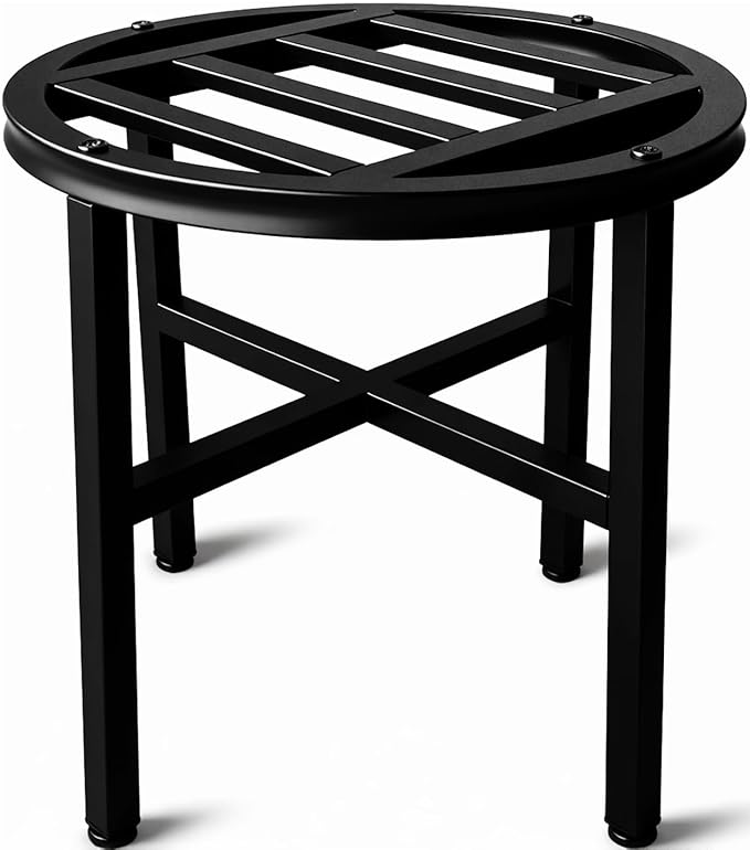 Plant Stand Indoor Outdoor,13 Inch Tall Metal Plant Stands Riser,Heavy Duty Wrought Iron Pedestal Holders for Large Flower Pot,Outside Rust-Proof Black Flower Display Shelf for Patio,2-Pack