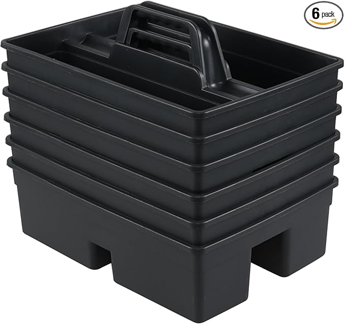 Utiao 6-Pack Plastic Cleaning Caddy Organizer with Handle, Carry Caddy for Cleaning Products