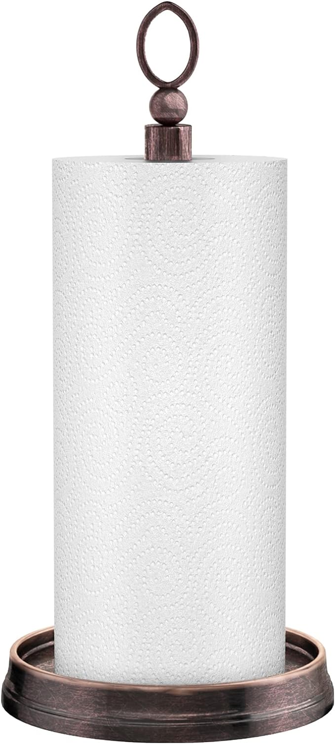 Paper Towel Holder Steel Paper Holder countertop，Black Paper Towel Holder for Kitchen Countertops, Bars & Dining Tables,Fits Standard & Jumbo Rolls, Oil Rubbed Bronze