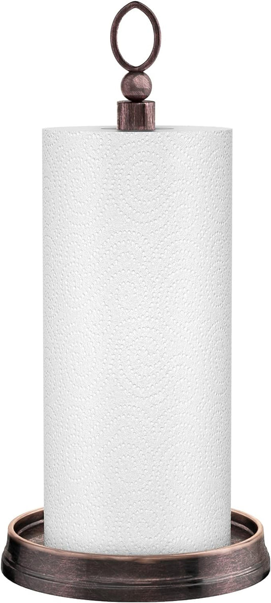 Paper Towel Holder Steel Paper Holder countertop，Black Paper Towel Holder for Kitchen Countertops, Bars & Dining Tables,Fits Standard & Jumbo Rolls, Oil Rubbed Bronze