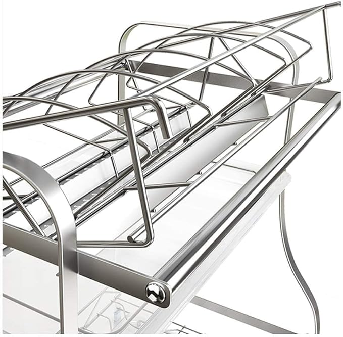 304 Stainless Steel Dish Rack - Kitchen Dish Drain Holder, Efficient Drying & Storage for Dishes, Bowls, Utensils, and Chopsticks - Space-Saving Organizer for Home Kitchen